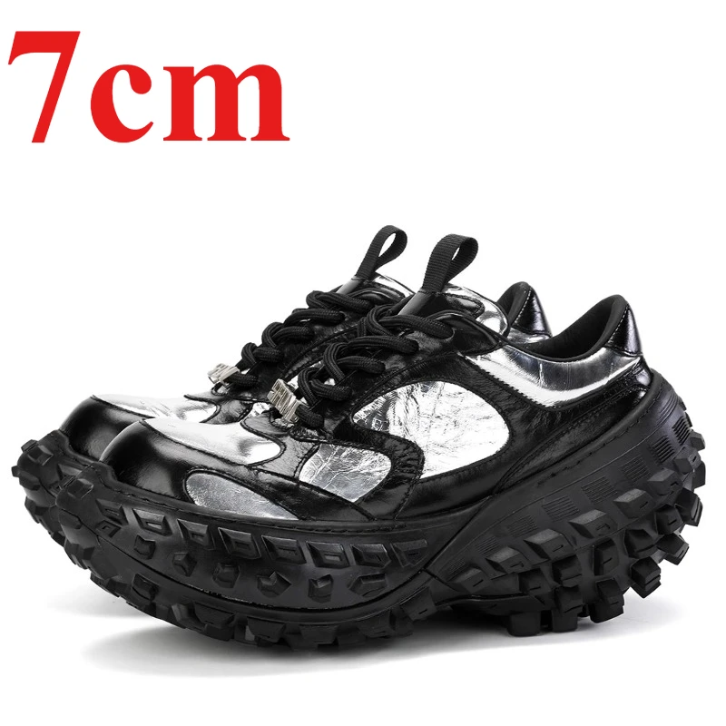 Europe/American Durian Shoes Men's Original Design Casual Shoes Genuine Leather Thick Bottom Comfortable Height Increasing Shoes
