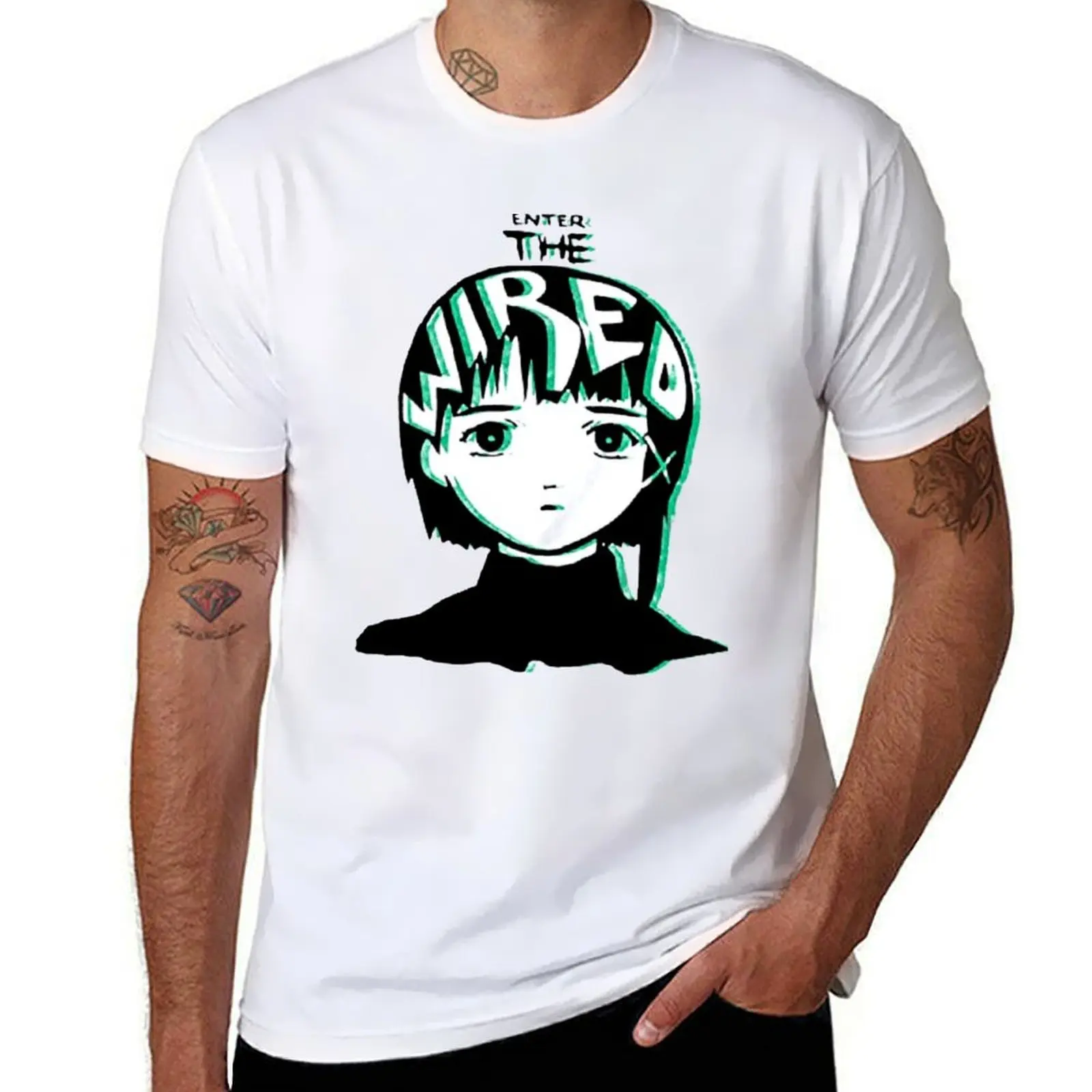 

Serial experiments lain T-Shirt man t shirt cotton high quality t shirts for man slim fit T-Shirt