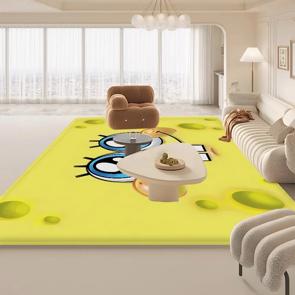 SpongeS-Bobs Face Hallway Carpet Washable Non-Slip Living Room Sofa Chairs Area Mat Kitchen Doormat Area Rug