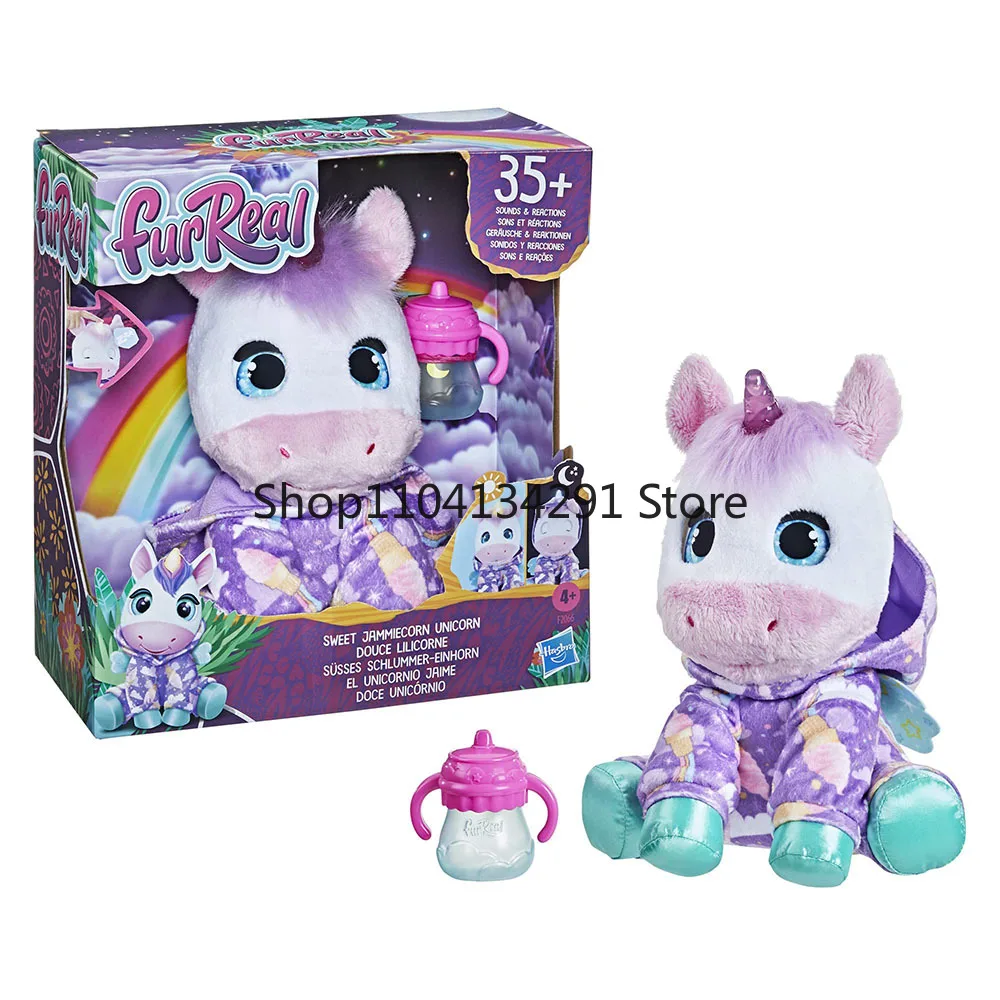 Originale FurReal Sweet Jammiecorn Unicorn Peluche interattivo Giocattolo illuminato con oltre 30 suoni e reattizioni Unicorno Morbido giocattolo carino