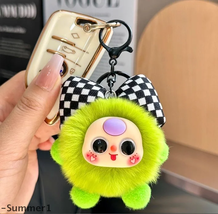 【E】Cartoon bonito boneca de pelúcia chaveiro requintado macio recheado pingente encantos saco pendurado decoração meninas presente