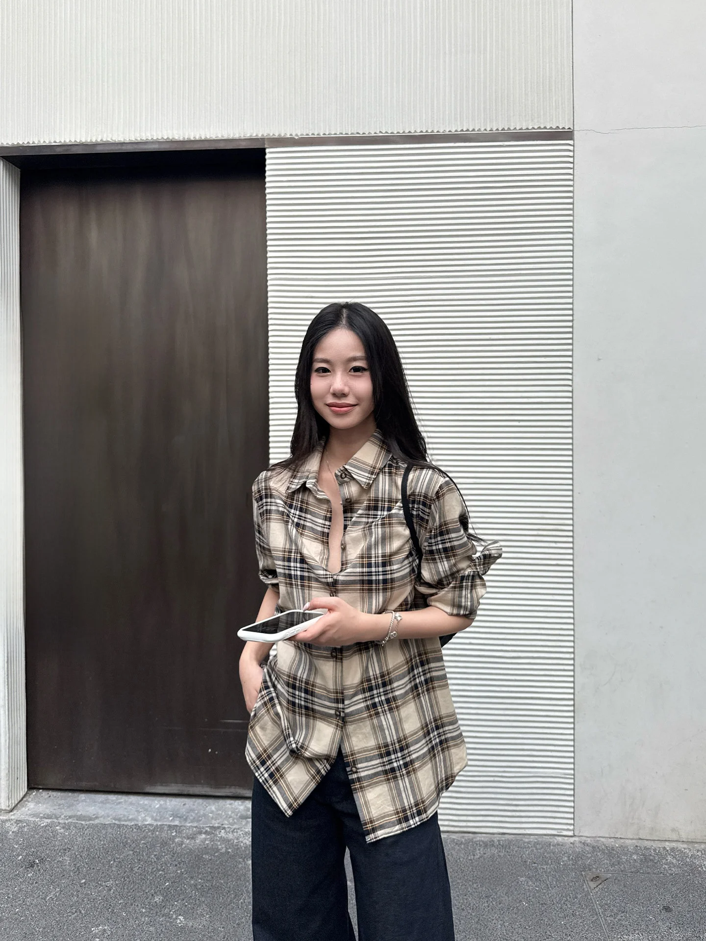 

High Quality Cotton Long Sleeve Shirt British Style Women's Fashion Breathable Comfortable Loose Fit Checkered Pattern Top