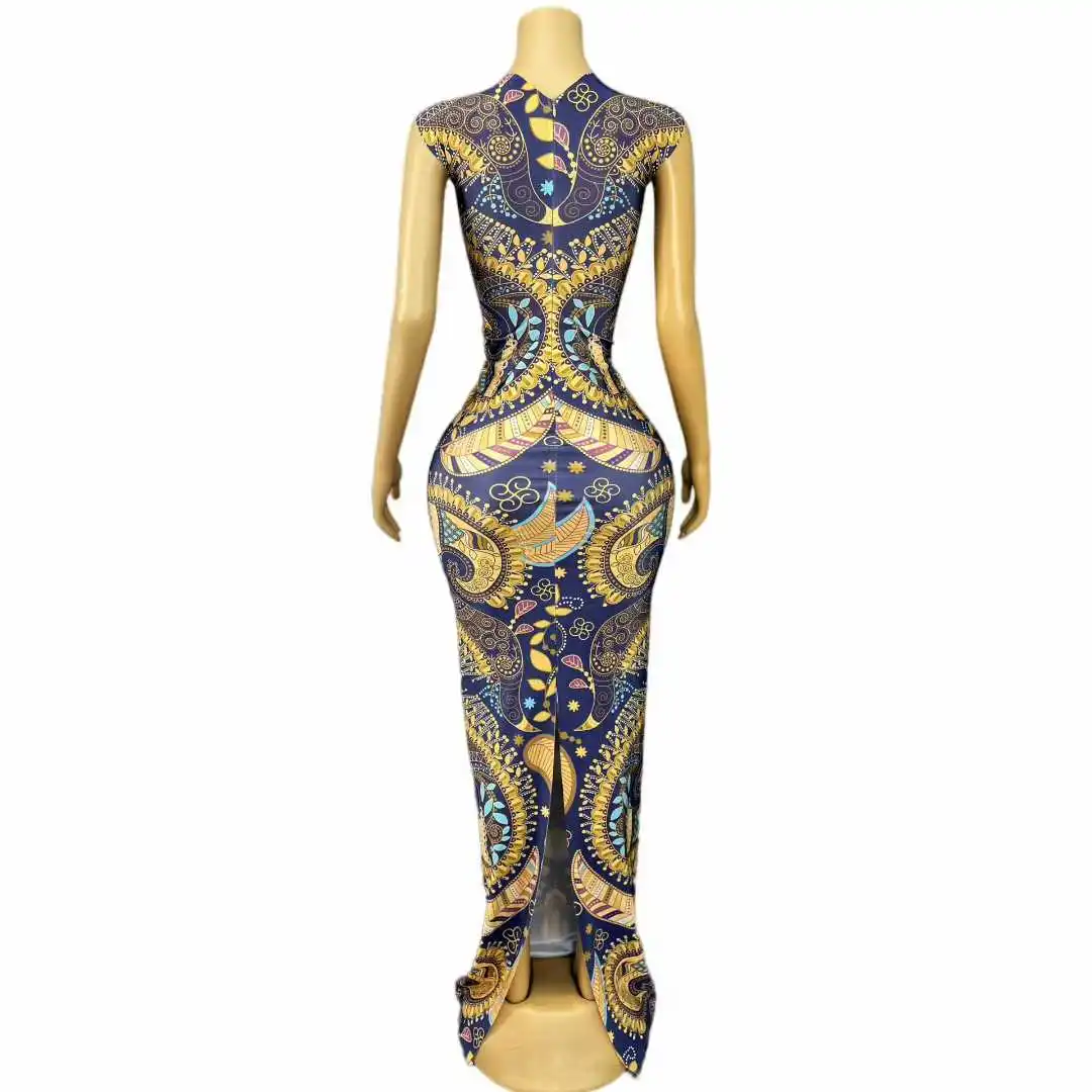 Luxe sexy patroon ontworpen elegante strass lange avondjurk cocktail verjaardagsfeestje jurk rode loper show podiumoutfit