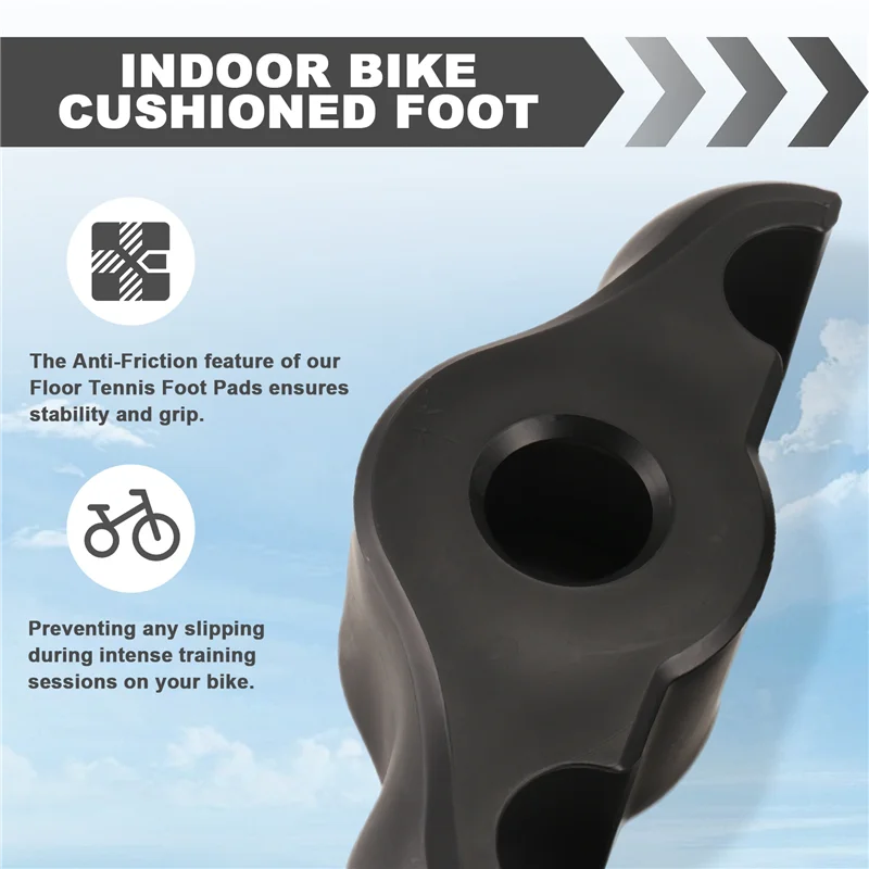 

RTENTE-Bike Cushioned Foot Pads Noise Reduction And Anti-Friction Floor Tennis Foot Pads 4PCS(Without The Ball)
