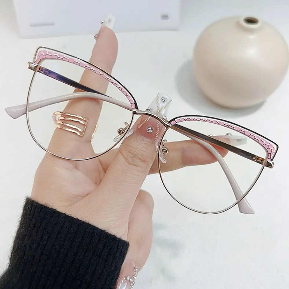 

Classic Blue Ray Blocking Anti-Blue Light Glasses Ultralight Metal Square Eyeglasses Eye Protection Computer Goggles Office