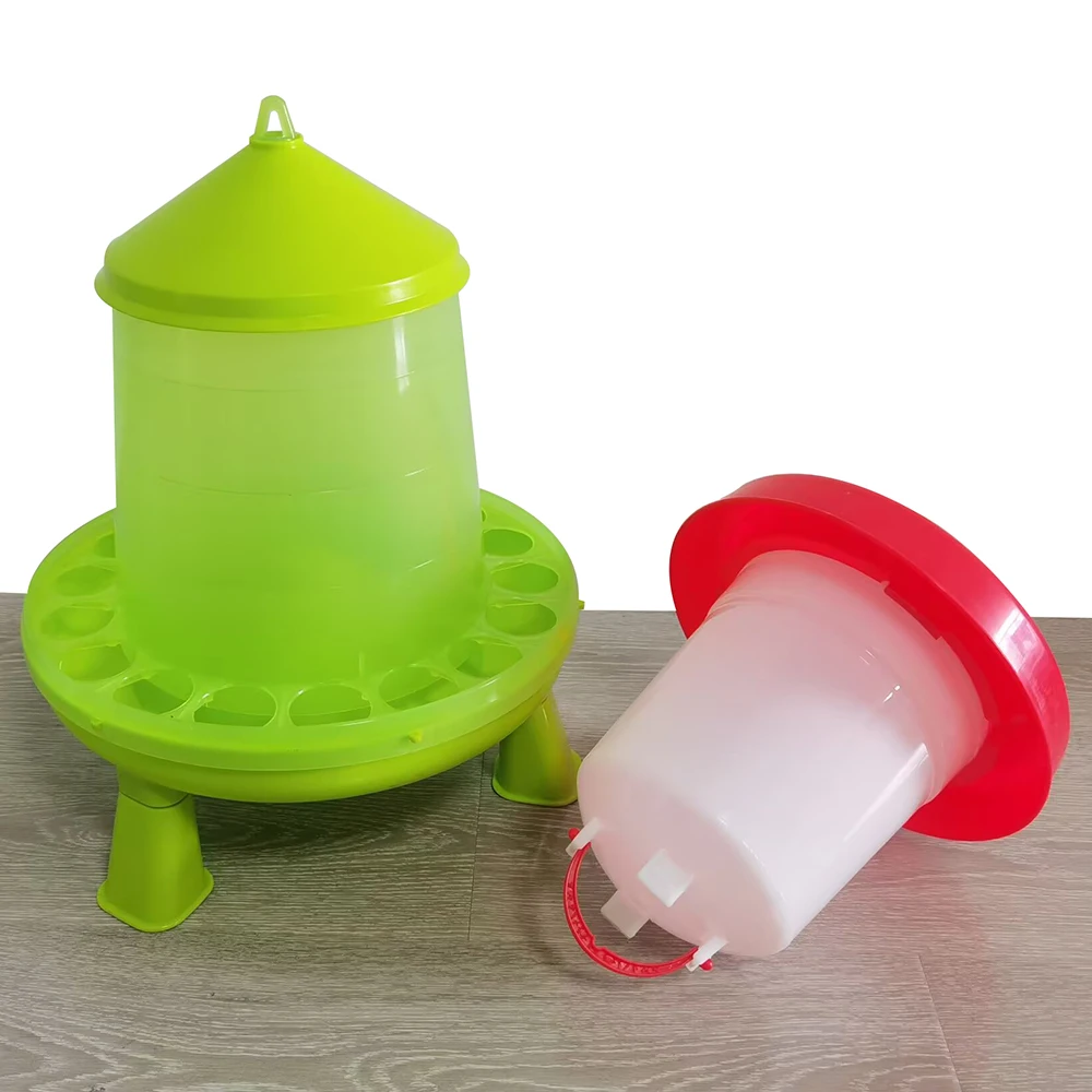 

2Pc Set 4kg poultry feeding trough 2.5L Poultry drinking water bucket Farm chicken coop Poultry feeding and breeding equipment
