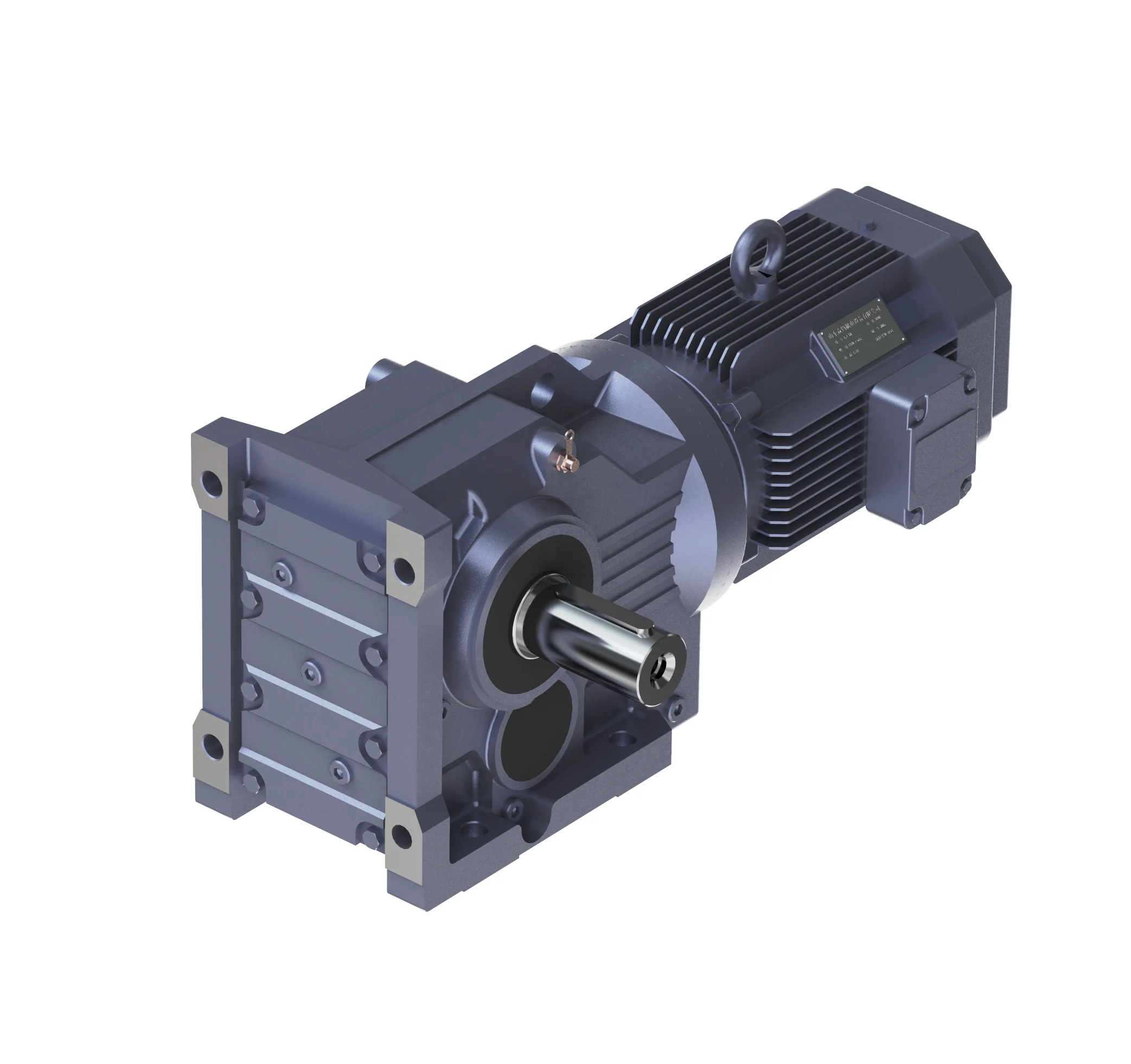 R/K/F/S four series helical gear reducer horizontal hard tooth surface gear box with motor transmission integrated