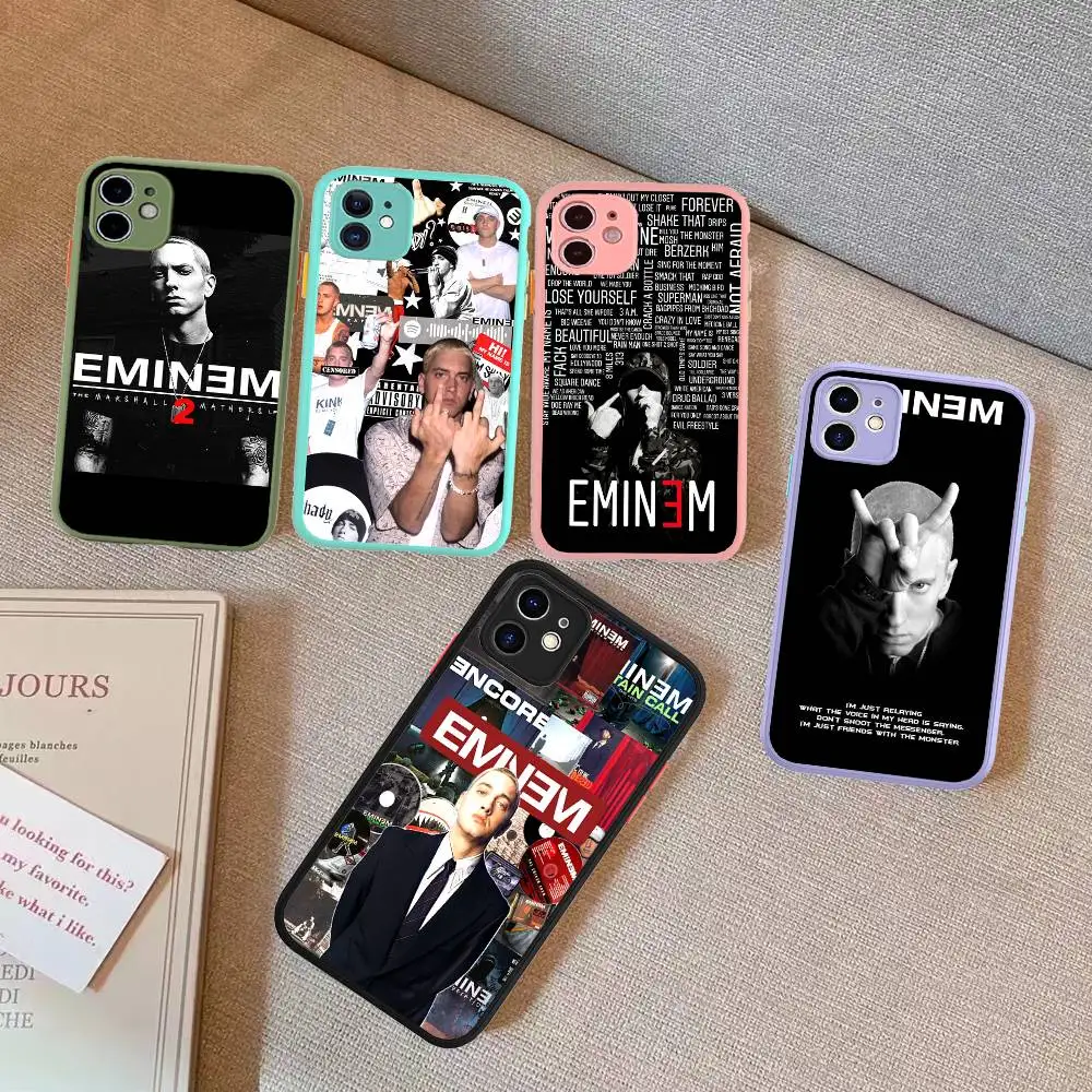 

Hop Rapper Eminem Phone Case For IPhone 14 11 12 13 Mini Pro Max 8 7 Plus X XR XS MAX Translucent Matte Cover