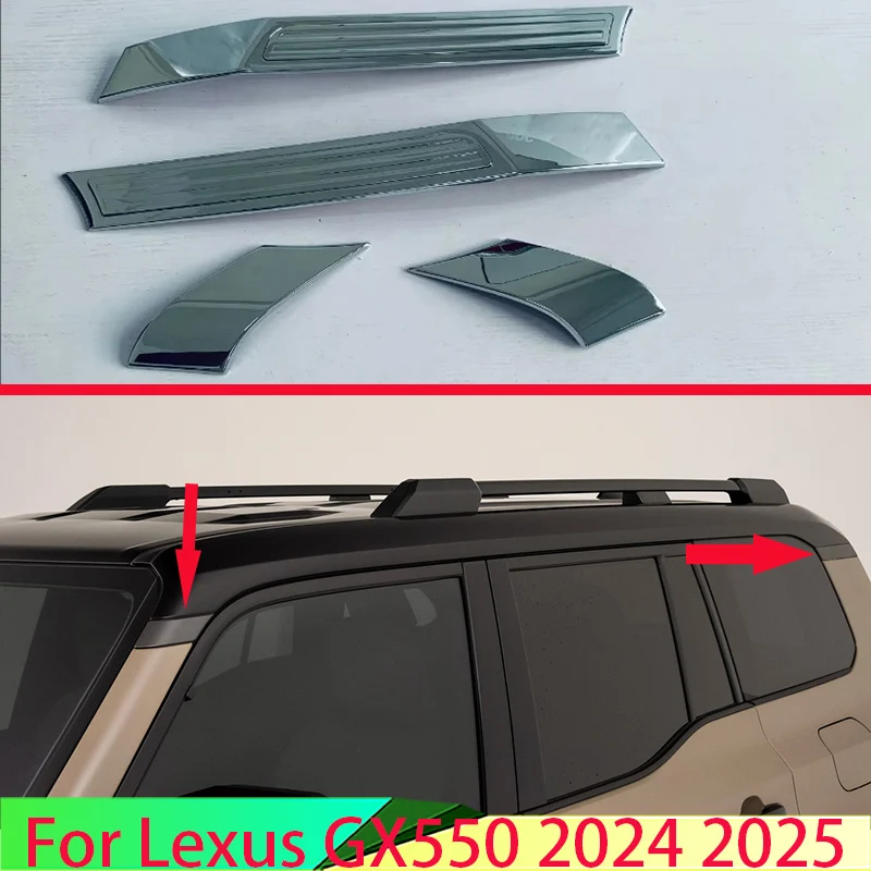 For Lexus GX550 2024 2025 Car Accessories ABS Chrome Body A Pillar +C Pillar Decorated With Two-Tone Sequins