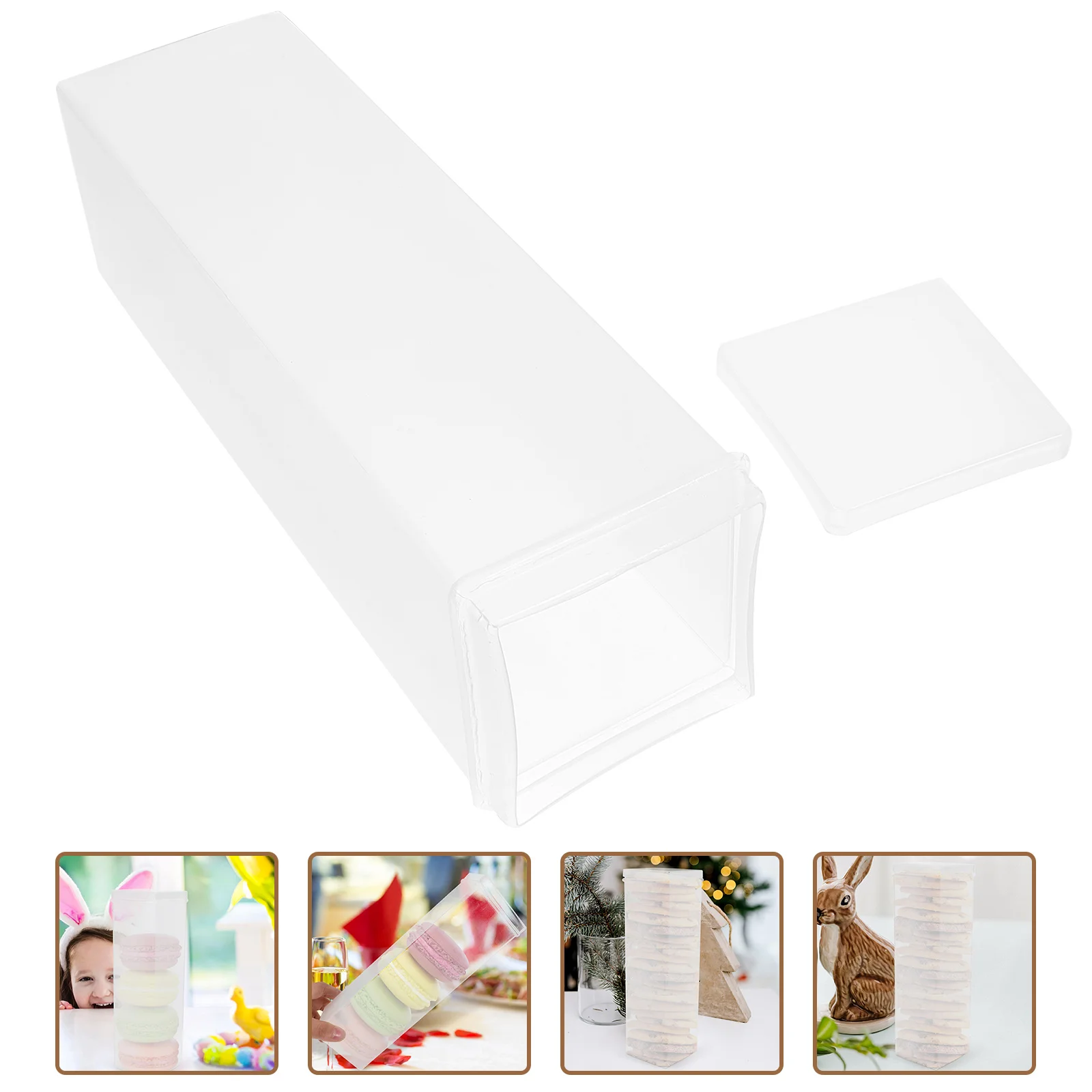 

Crisper Box Biscuit Clear Boxes Transparent Holder Plastic Biscuits Container Portable Storage Square Sealed