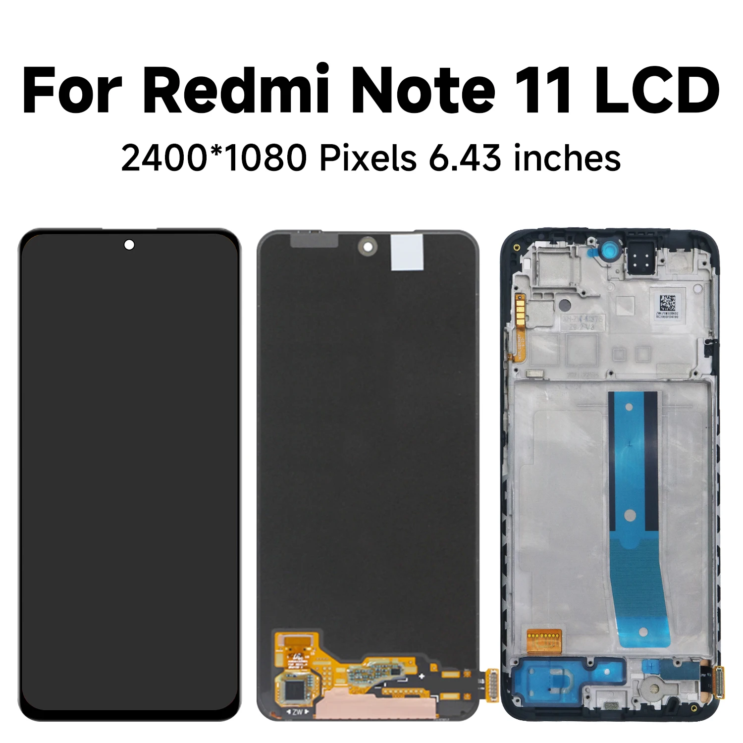 100% ginal AMOLED For Xiaomi Redmi Note 11S LCD Display Screen Touch Digitizer For Redmi Note 11 2201117TG Display With Frame