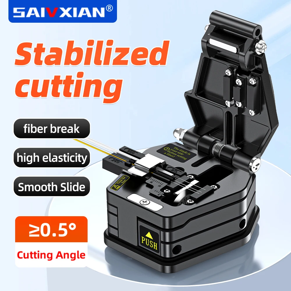 HB-6C Baru FTTH Presisi Tinggi Alat Pemotong Serat Optik Cleaver Kabel Fusion Sambatan Pisau Pemotong Dingin Splicing Alat Set