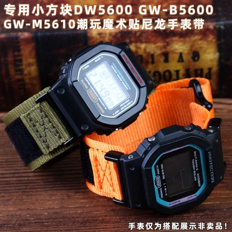 5600 Canvas Watchband For Casio G-SHOCK small square DW5600/GW-M5610 GW-B5600 DW8900 9052 Men LOOP Bracelet Modified nylon strap