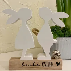 A Pair Easter Bunny Silicone Molds, 2Pcs Gypsum Concrete Rabbit Ornament Silicone Resin Molds for Casting