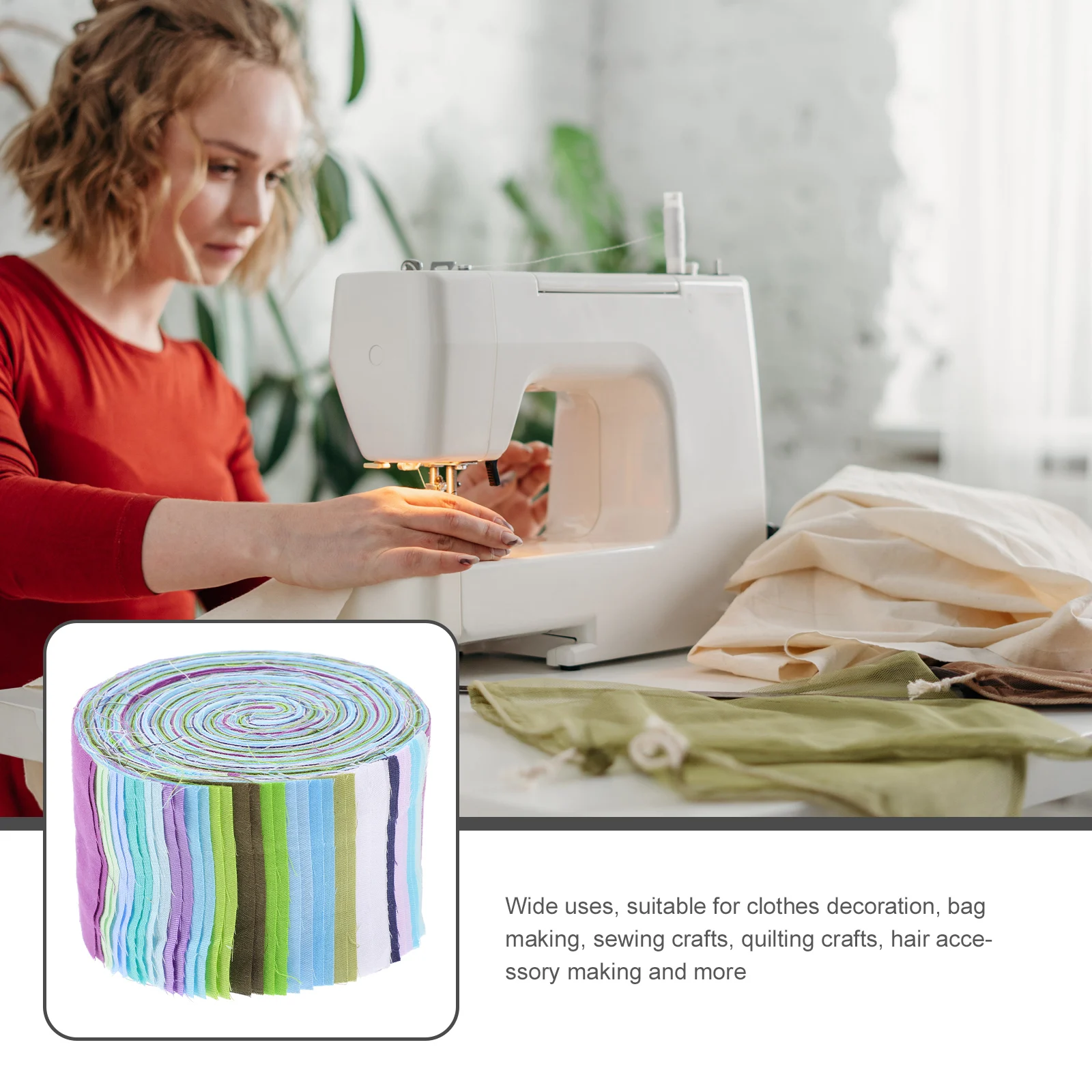 

DIY Fabric Strips Cotton Quilting Fabric Colorful Sewing Craft Decorations Patchwork Accessories for Bags Clothes Hair