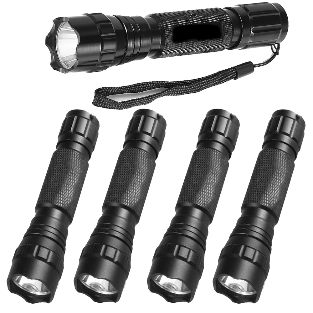 5pcs/Lot Powerful LED Tactical Flashlight T6 L2 Waterproof Light 5 modes Torch For Hunting camping Light use18650 Battery