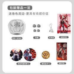 Genshin Impact Headphone Anime Gift Arlecchino Customized HIFI Bluetooth 5.3 Headset Cosplay Active Noise Cancellation EarbudsZ