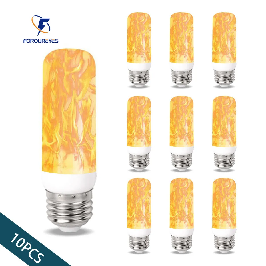 

10pcs E27 LED Flame Light Bulb AC85V-265V 5W Fire lamp Corn Bulb Flickering LED Light Dynamic Flame Effect for Home Lighting