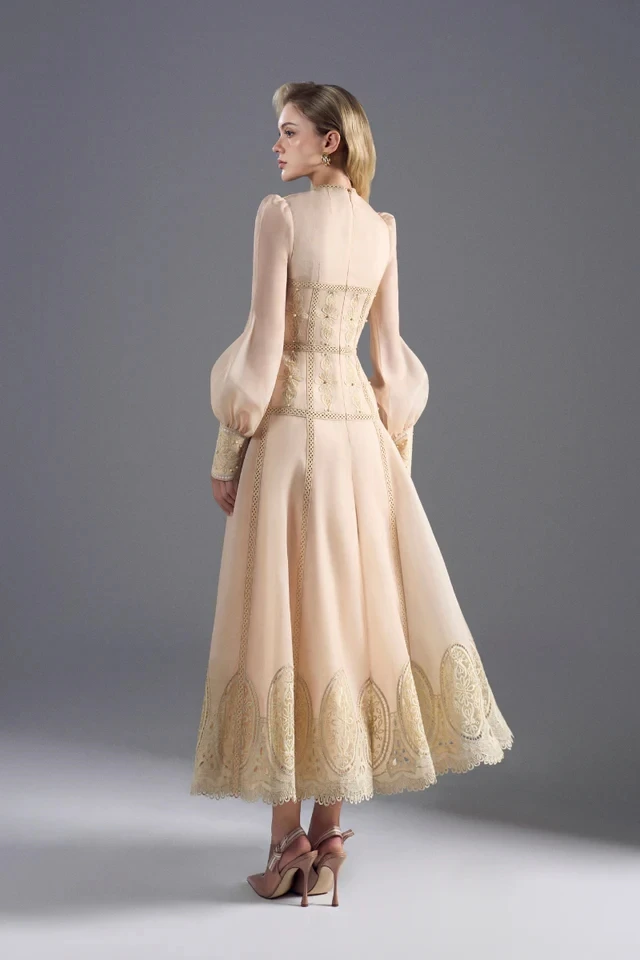 Exquisite  Prom Gown Customized Women's O-neck Full Sleeve Evening Dress A-line Chiffon Ankle Length Party Dress New 2026 image 2