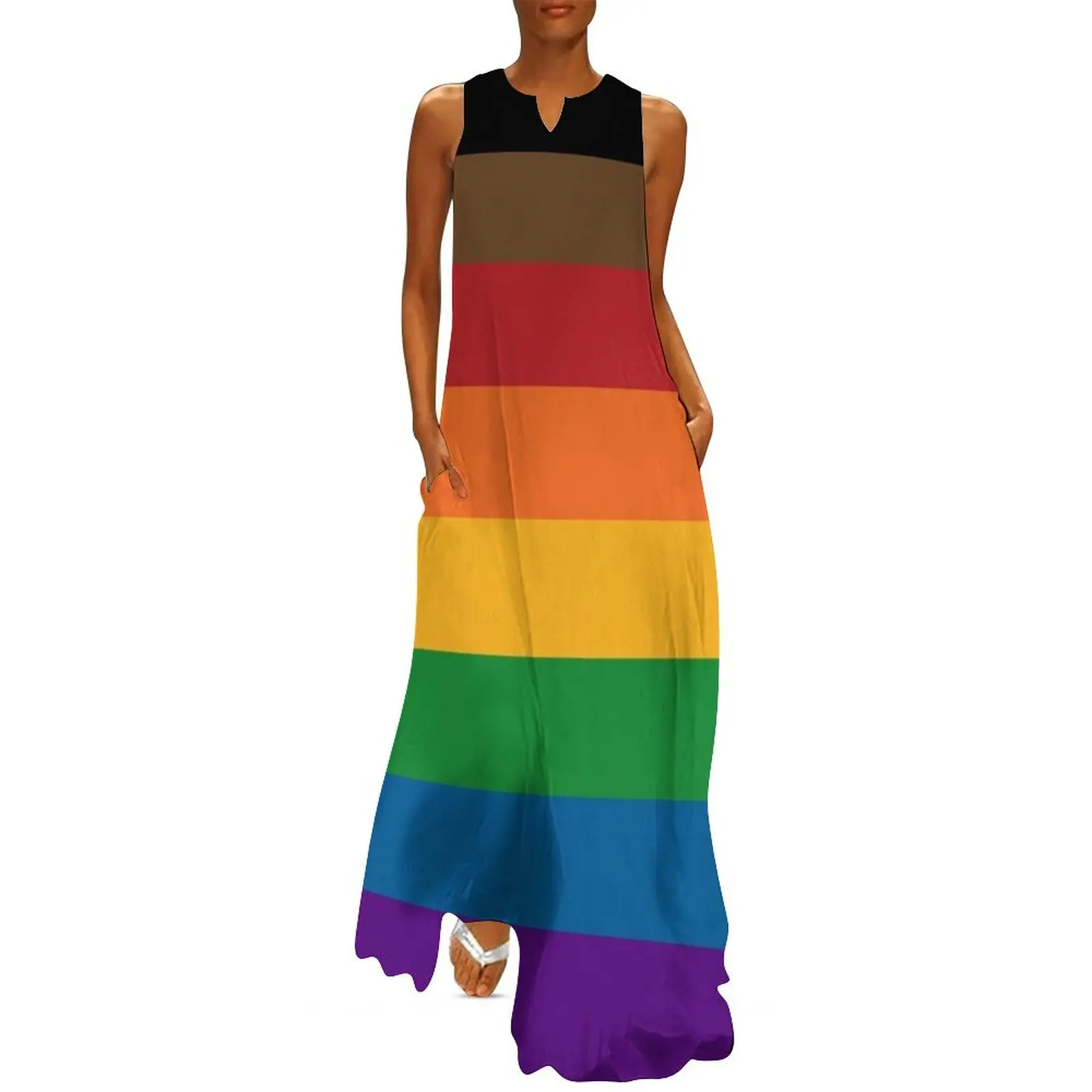 

Seamless Repeating Inclusive Rainbow Pride Flag Pattern Long Dress cute dress Bride dresses Dress