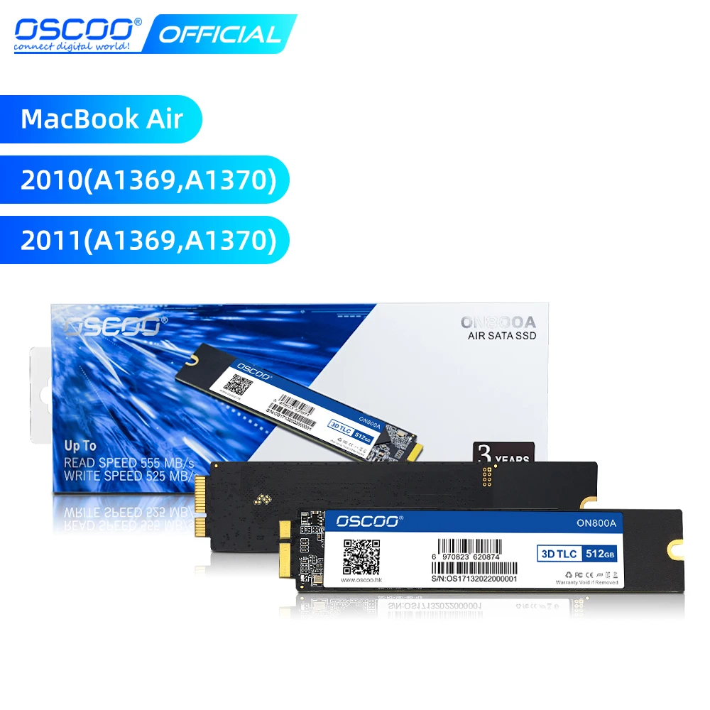 

OSCOO M2 Sata3 Ssd Hard Disk 512GB 1T Disco Duro For Macbook Air 2010 2011A1370 A1369 Apple Macbook Internal Solid State Drive