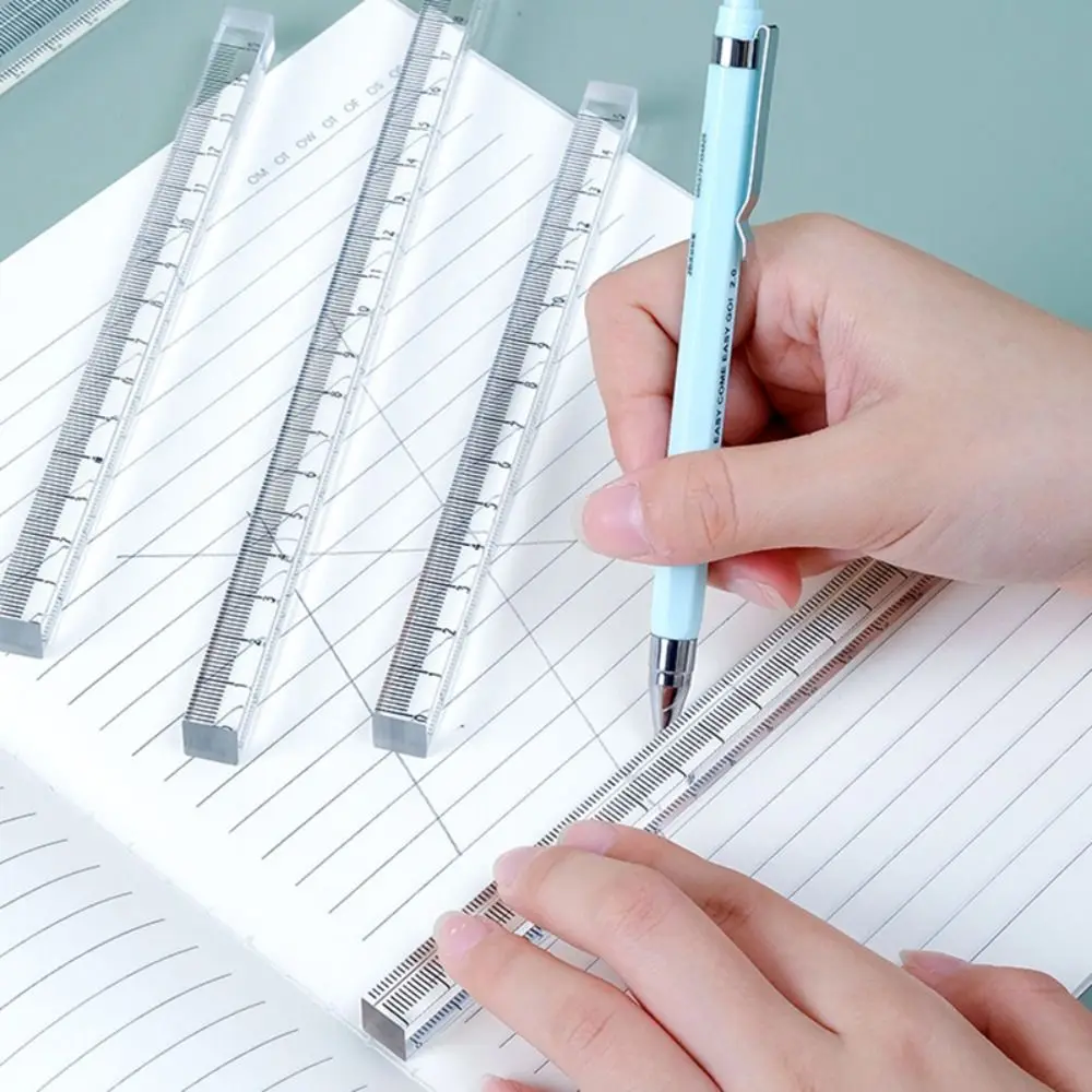 Creative 15/20/30CM Straight Ruler Transparent Acrylic Scale Ruler Cube Ruler School Office Supplies