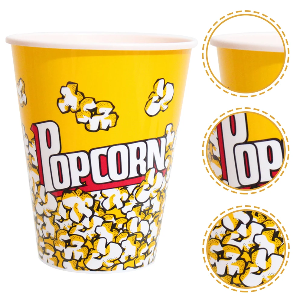 10pcs Disposable Popcorn Packaging Box Popcorn Basket Reusable Plastic Popcorn Holder Container Snack Storage Case Movie Night