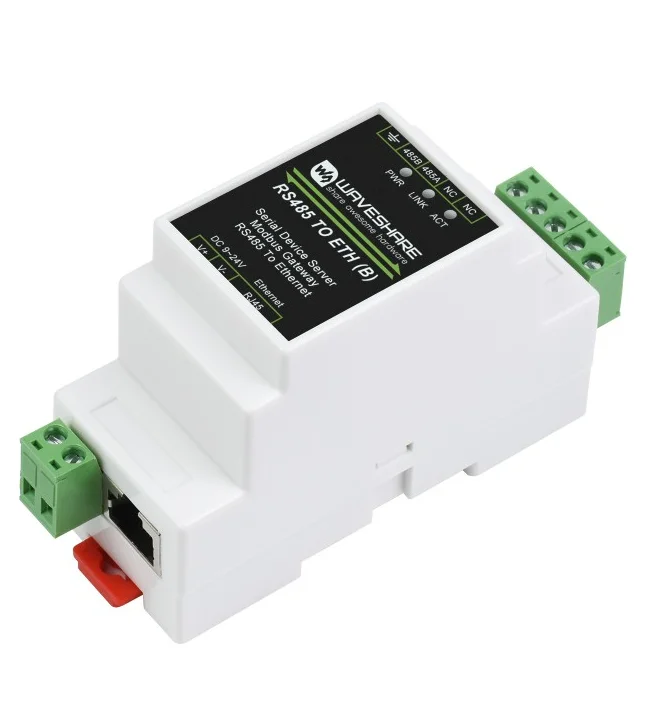 RS485-ETH (B) 산업용 직렬 서버-RJ45 이더넷, TCP/IP-직렬, 레일 마운트 지지대, POE 기능 포함 (옵션)