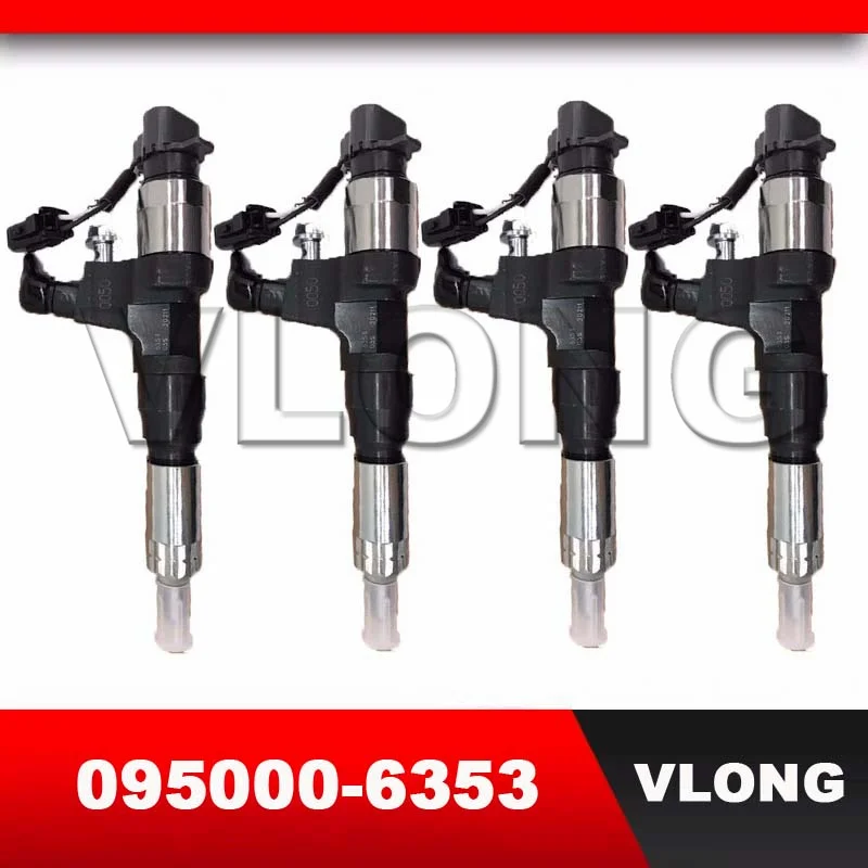 

4PCS Genuine New Common Rail Fuel Injector 095000-6351 095000-6352 095000-6353 for Hino Kobelco Excavator 200 230 J05E J08E