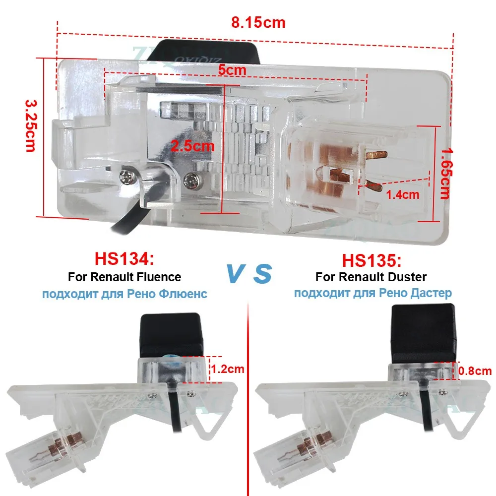 Ziqiao für Renault Duster Dacia 2009–2019 Fluence 2012–2019 HD-Rückfahrkamera HS134 HS135