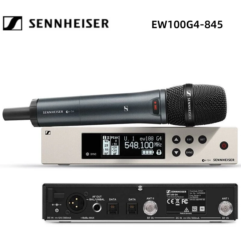 Original Sennheiser EW 100-845 Wireless Dynamic Supercardioid Microphone System-G Band (566-608Mhz) 100 G4-845-S-G