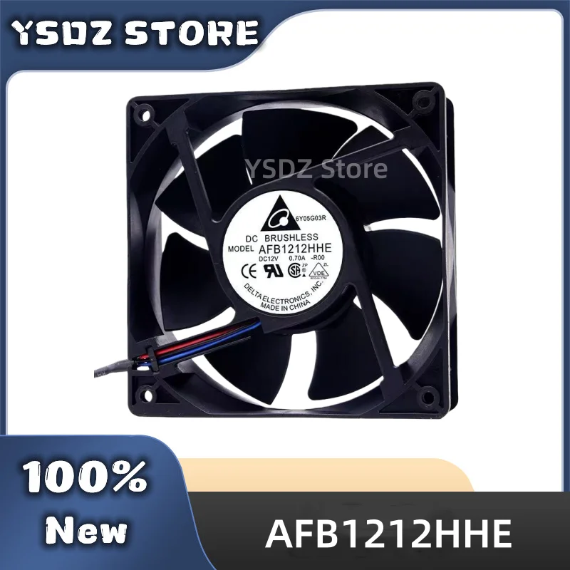 100%New delta AFB1212HHE 2/3/4-wire 12V 0.70a 12038 12cm temperature control and speed measurement chassis cooling fan