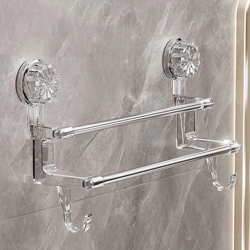 

Bathroom Luxurious Towel Rack with Hooks Rack Space Paper Holder Robe Hook Bath Hanger Shelf Toilet Brush Bathroom Accessories