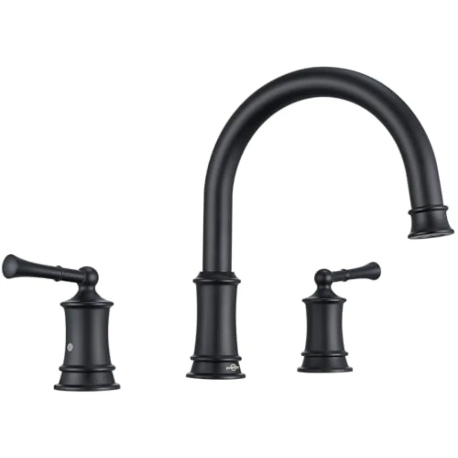 

Матовый черный смеситель для ванны в римском стиле, антикварный комплект для ванны с 3 отверстиями, высокопроизводительный смеситель для ванны с широким расстоянием между отверстиями 12-16 дюймов, из цельной латуни