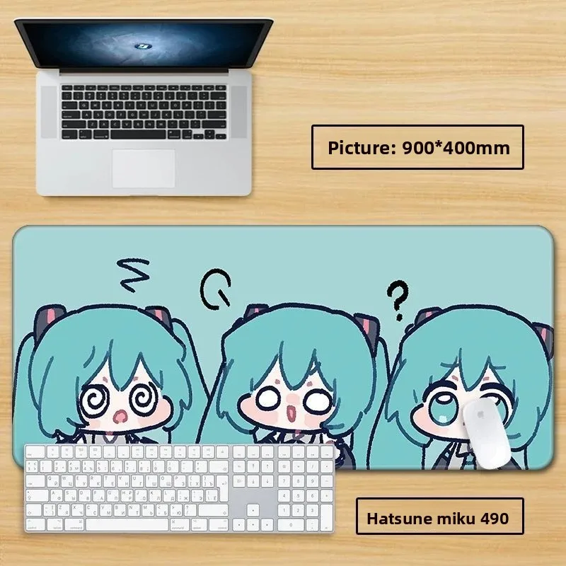 初音ミクマウスパッドキーボードマウスアニメテーブルマットラップトップゲームマウスパッド滑り止めゲームプレーヤーアクセサリー誕生日ギフト