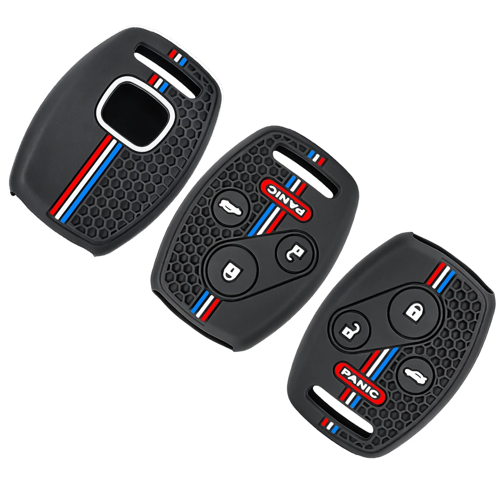 Étui de protection en silicone à 4 boutons pour clé de voiture Honda Accord Civic CRV CR-V Pilot Insight Ridgeline – Accessoires