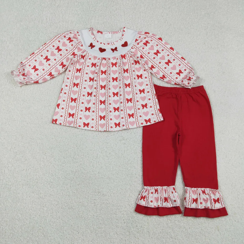 

Пижамный комплект для девочек с вышивкой Love Bows на День святого Валентина