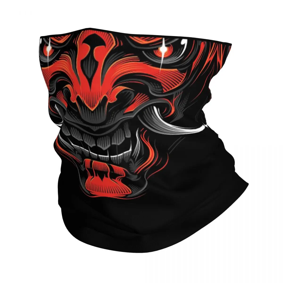 Oni Maul Bandana Neck Cover Printed Japan Art Tattoo Hannya Mask Scarf Cycling Scarf Fishing for Men Women Adult Breathable