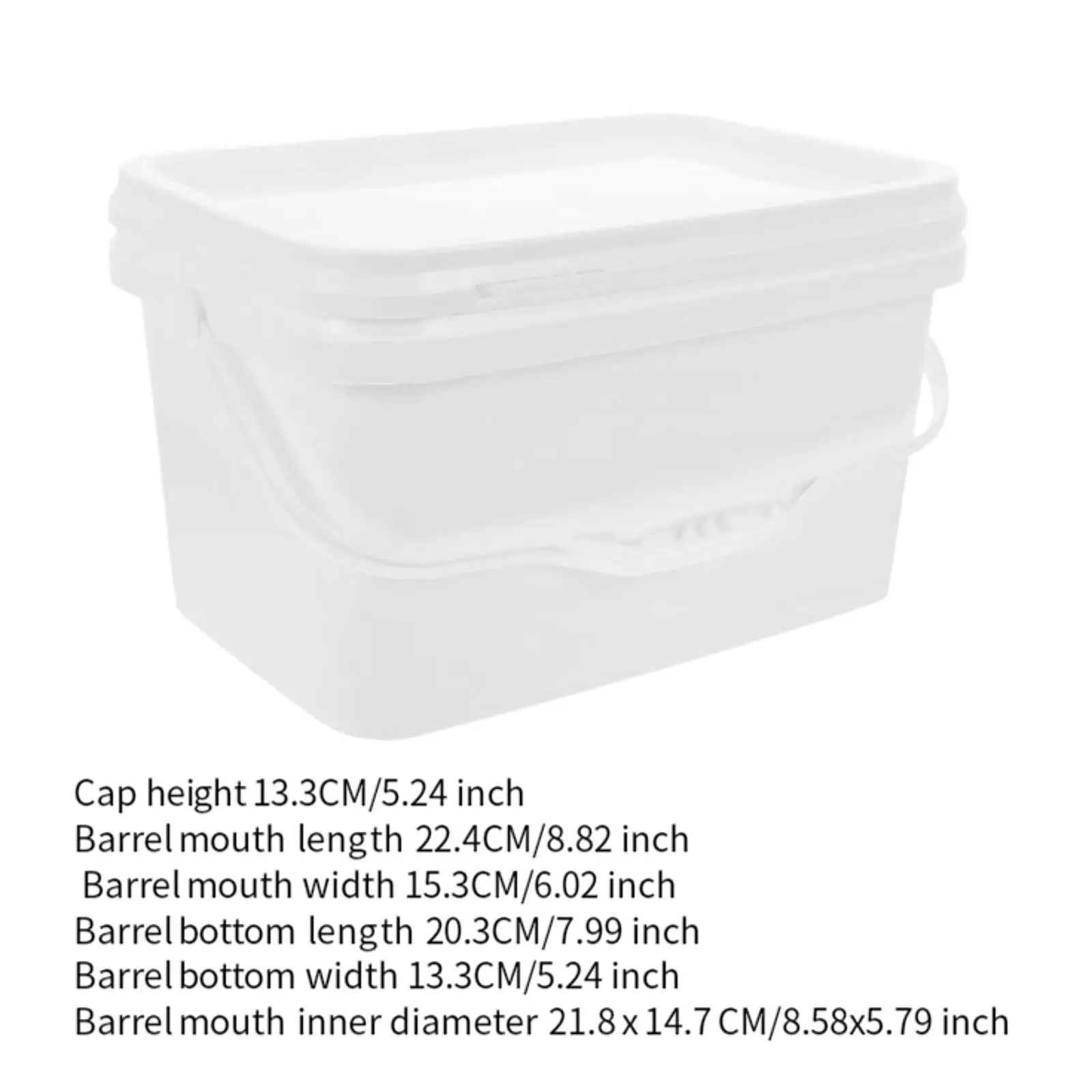 Paint Pail,Paint Bucket Rectangular,White Handy with Lid Paint Storage Bucket Paint Painting Pigment Organizer for Repairs