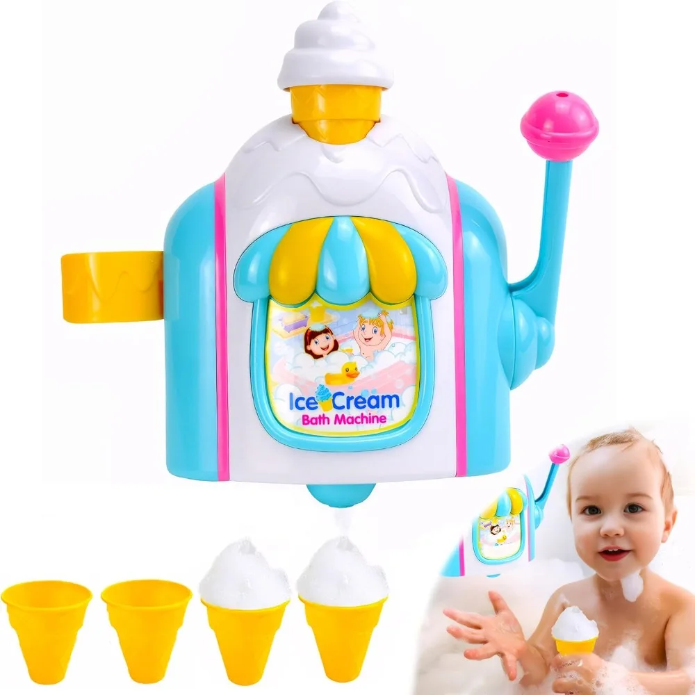 Automatic Foaming Machine Plastics Bath Toys Fun Foam Bathtub Toy Gift Bath Toys Bathing Water Bubble Machine for Kids