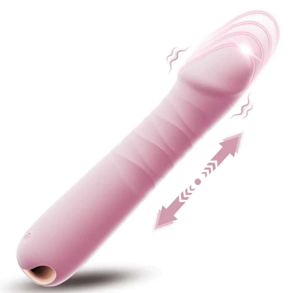 Telescopic Dildo Vibrators for Women G Spot Nipple Vagina Clitoris Stimulator Thrusting Plug Anal Masturbator Sex Toys for Adult