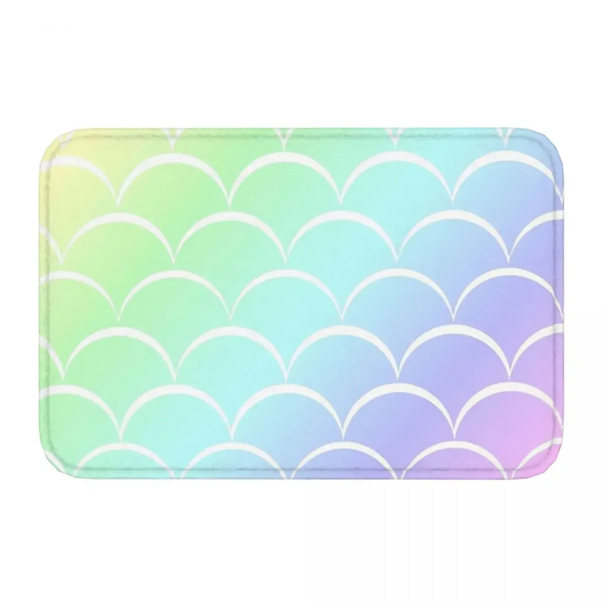 Rainbow Gradient Colorful Non-Slip Carpet Mermaid Tail Doormat Living Room Bath Mat Entrance Door Decoration Rug