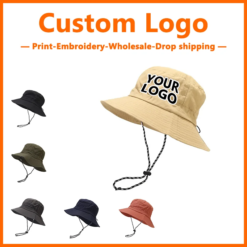 Custom Embroidery Foldable Bucket Hat for Men and Women Baseball Cap Wholesale DIY Design Print Hats Quick Drying Outdoor Cap