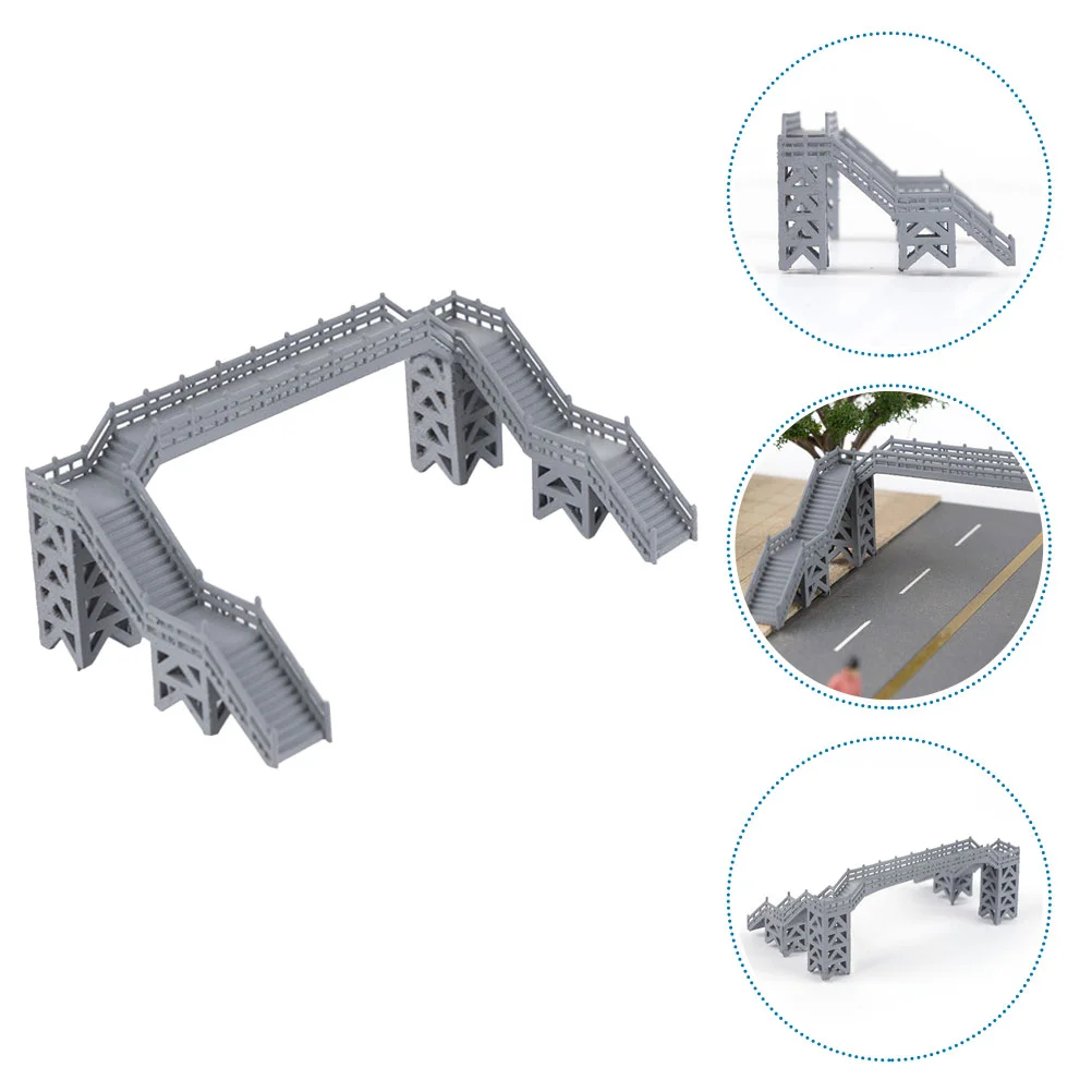 

Model Train Overhead Footbridge Buds Decorate Railway Scenery Prop Ornament Abs Plastic Turntable