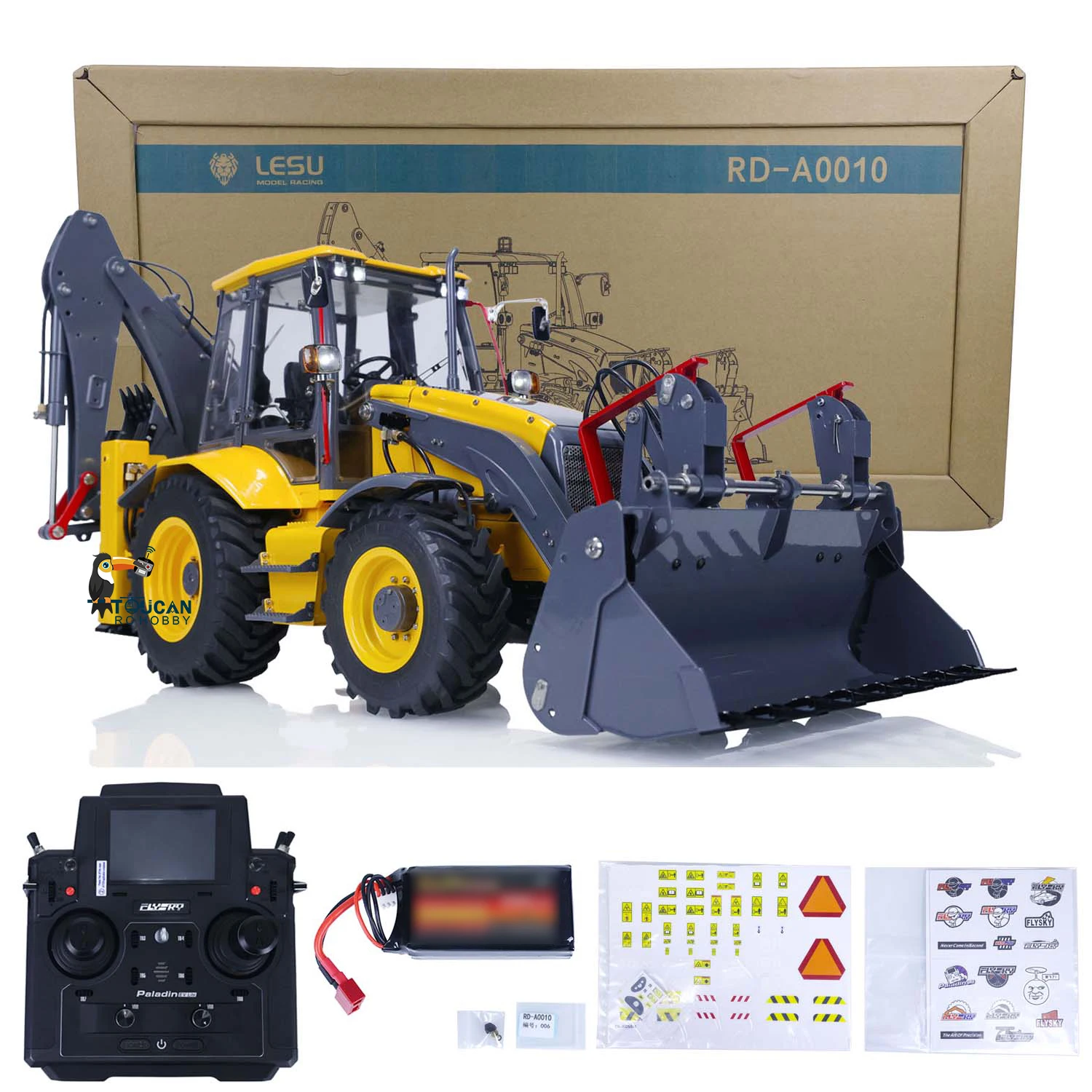 Lesu 1/14 Aoue Bl71 Terna in metallo Telecomando Veicoli da costruzione RC Auto Flysky Pl18Ev Lite Modello di camion Giocattoli Hobby