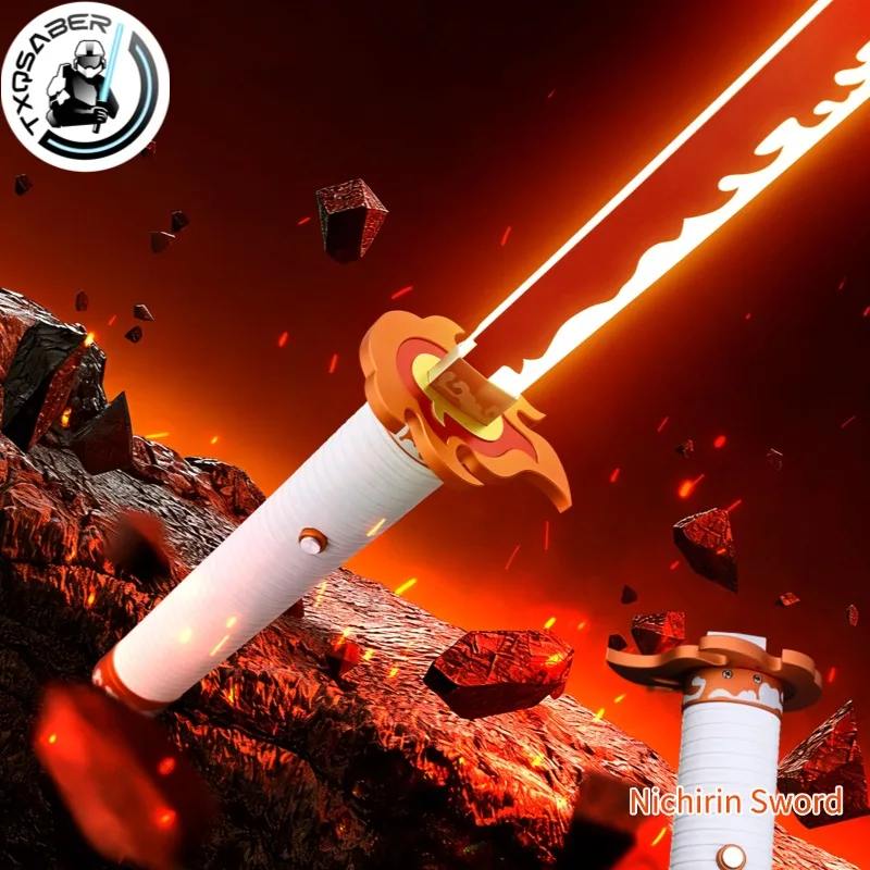 

Лазерный меч TXQSABER Nichirin с плоским лезвием и ножнами, активация жестами, управление по Bluetooth, изменение цвета, световой меч-бластер