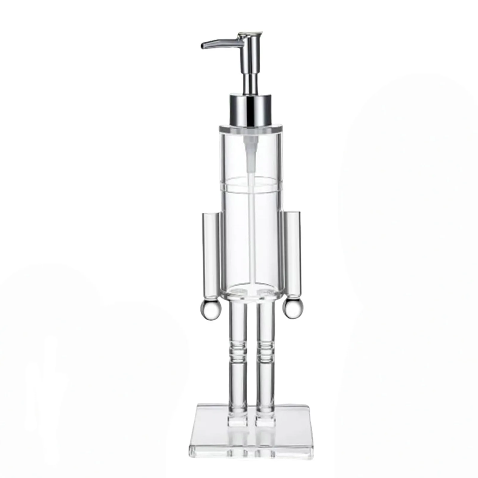Plastic Soap Dispenser with Nutcracker Shape for Bathroom Use Smooth Pump and Compact Size 155 Milliliter Capacity