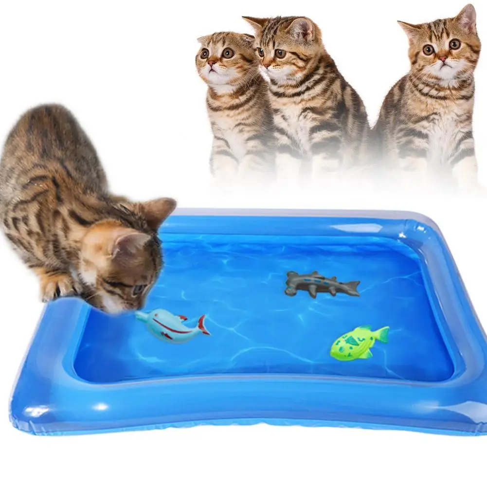 

Утолщенный игровой коврик с датчиком воды, игровой коврик с датчиком воды, игровой коврик с рыбой для домашних животных, водный коврик для развлечения кошек, летний