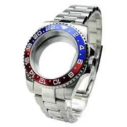 Diver Watch Case Fit for Sub Polish Oyster Band Mod NH34 NH35 NH36 NH70 NH72 20bar red blue bezel 120 Clicks Sliding Buckle