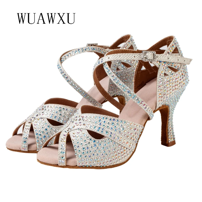 Buty do tańca NATASHA profesjonalne buty do tańca latynoskiego damskie buty do tańca gorąca sprzedaż buty do tańca buty w stylu latynoskim Rhinestone 5cm-10cm